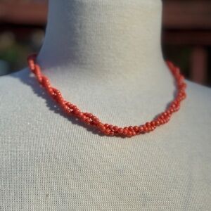 Vintage Coral Beaded Necklace